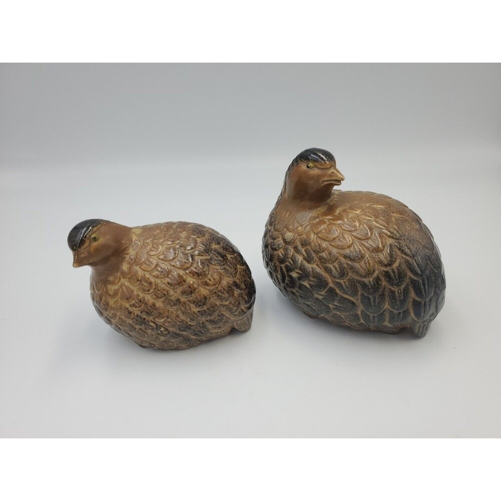 Vtg Partridge / Quail Figurines Ceramic Set of 2 Wony LTD Japan Ceramic